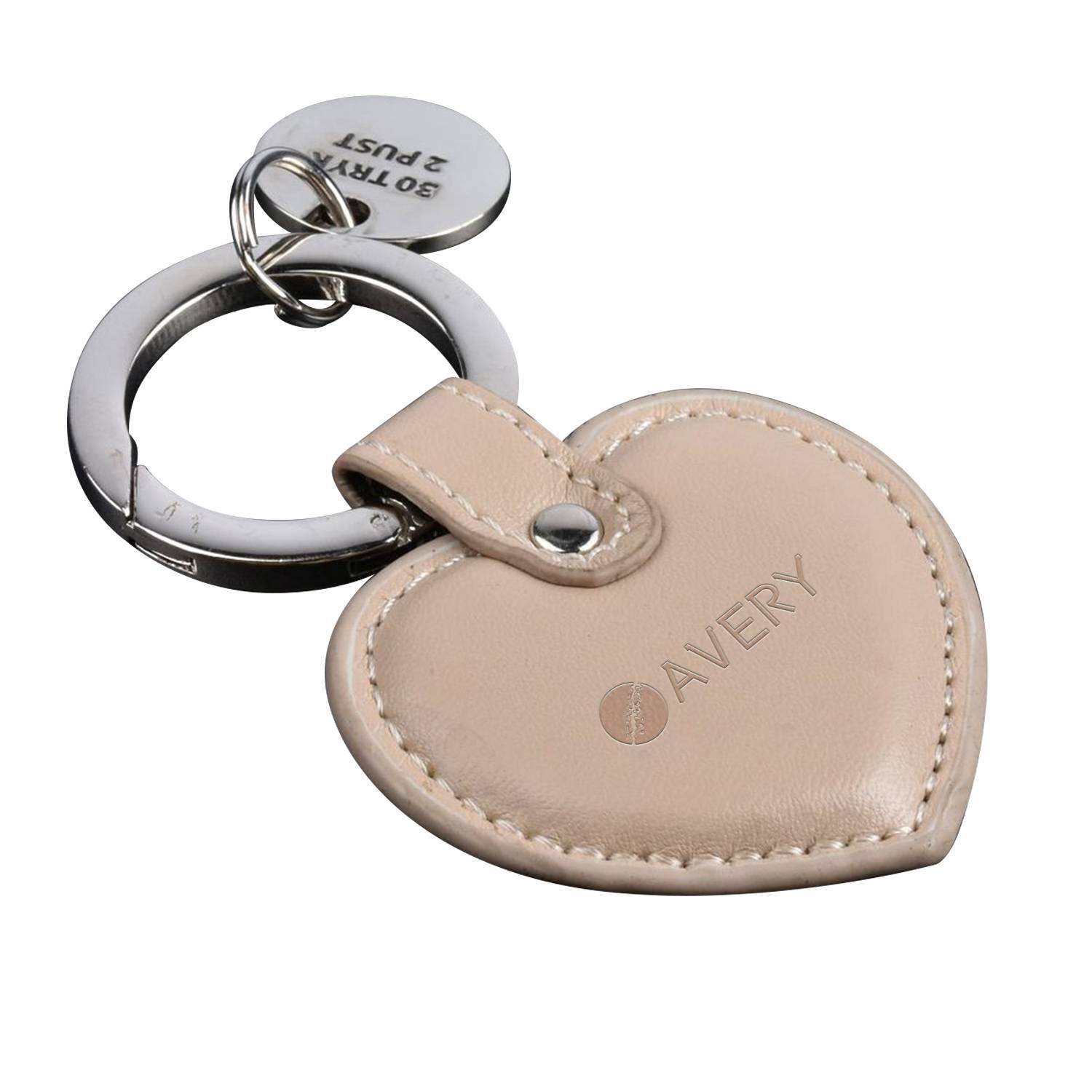 Heart Shaped Leather Key Holder with metal Charm 2