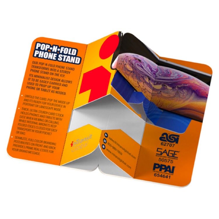Pop-N-Fold Business Card Phone & Tablet Stand 12
