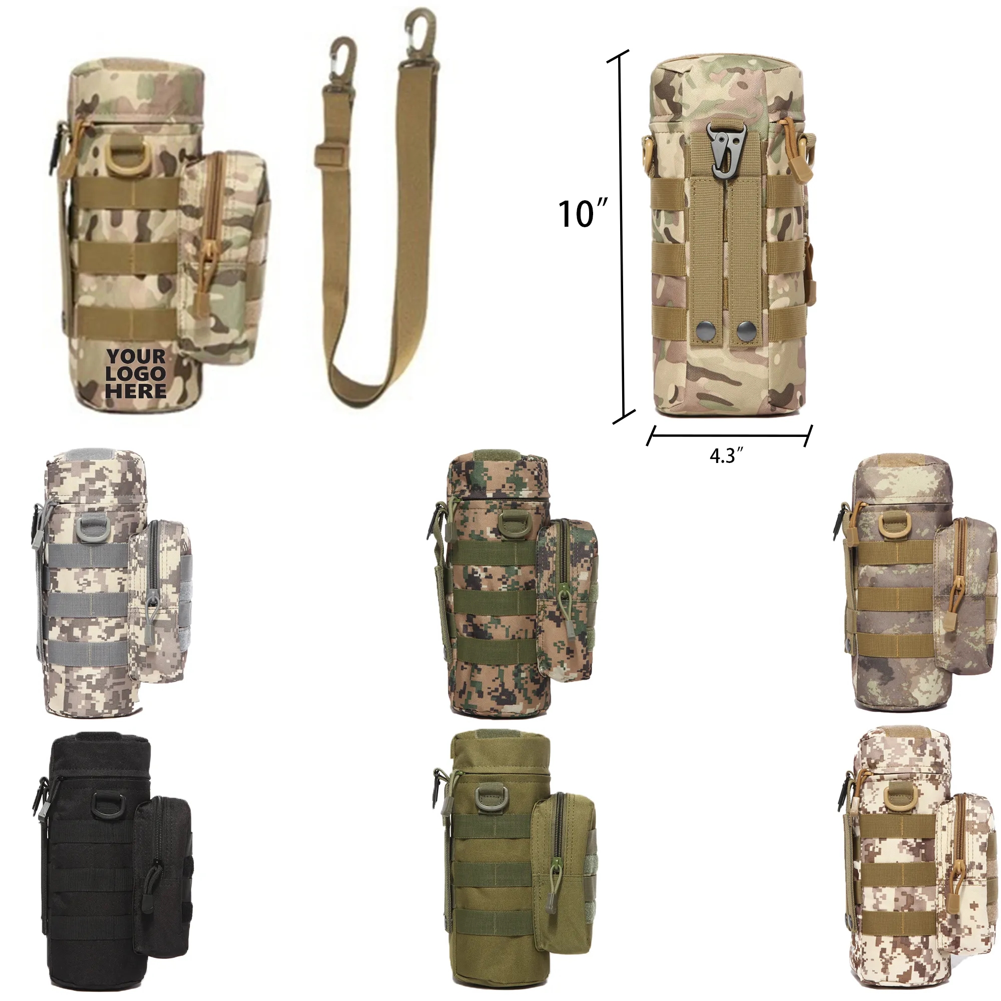 Tactical Outdoor Water Bottle Bag With Shoulder Strap 2