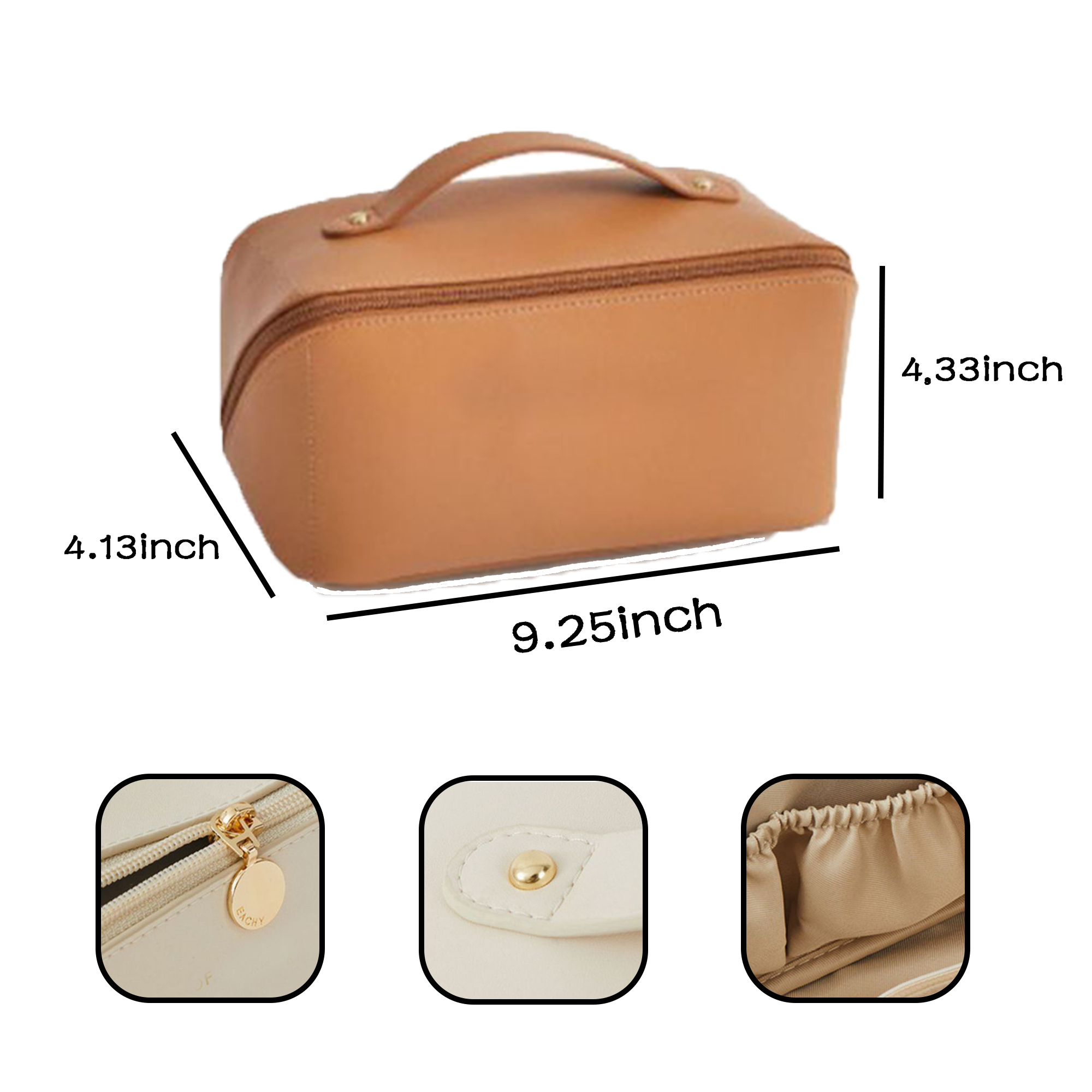 MOQ 20 PCS Custom Logo PU Leather Cosmetic Bag 3