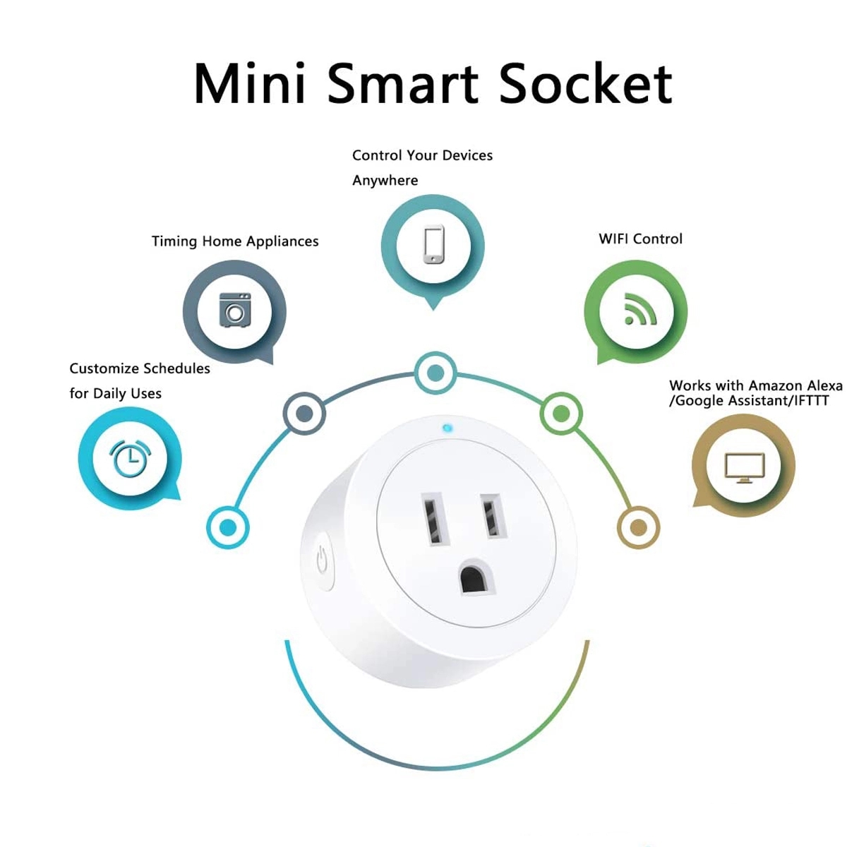 Plugs Mini Blue tooth WIFI Smart Socket Switch 2
