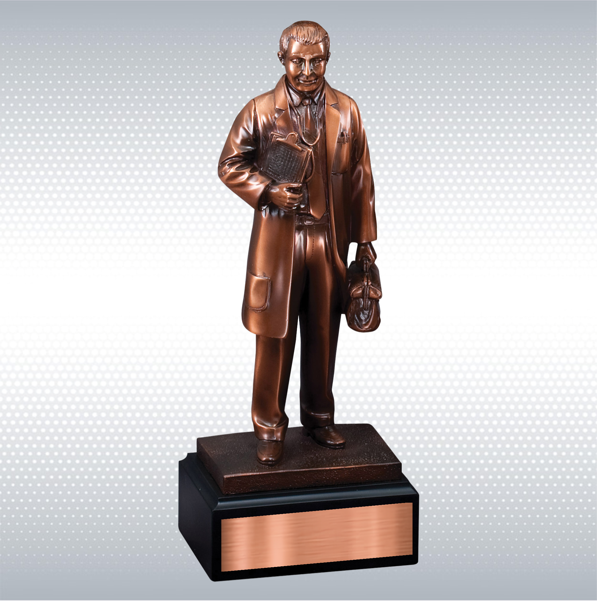 11 1/2" Premium Gallery Sculpture Bronze American Hero M.D. Doctor Physician Trophy Award 2