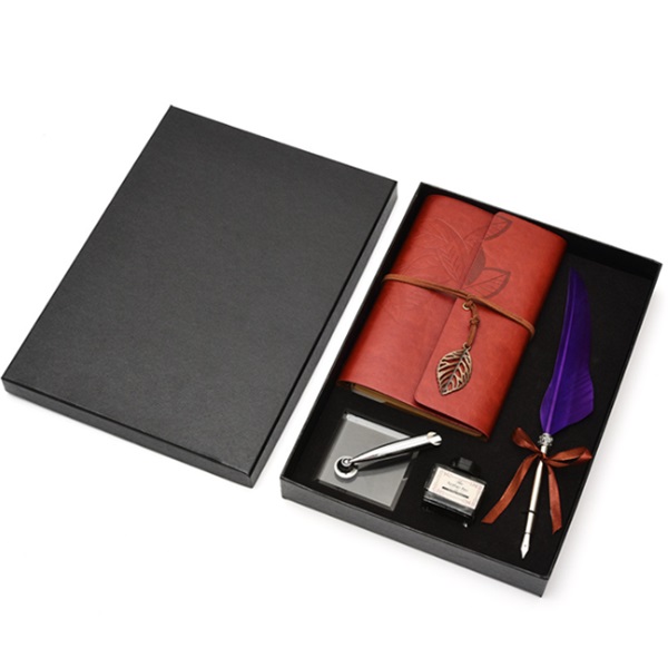 Vintage Notebook Calligraphy Feather Pen 4