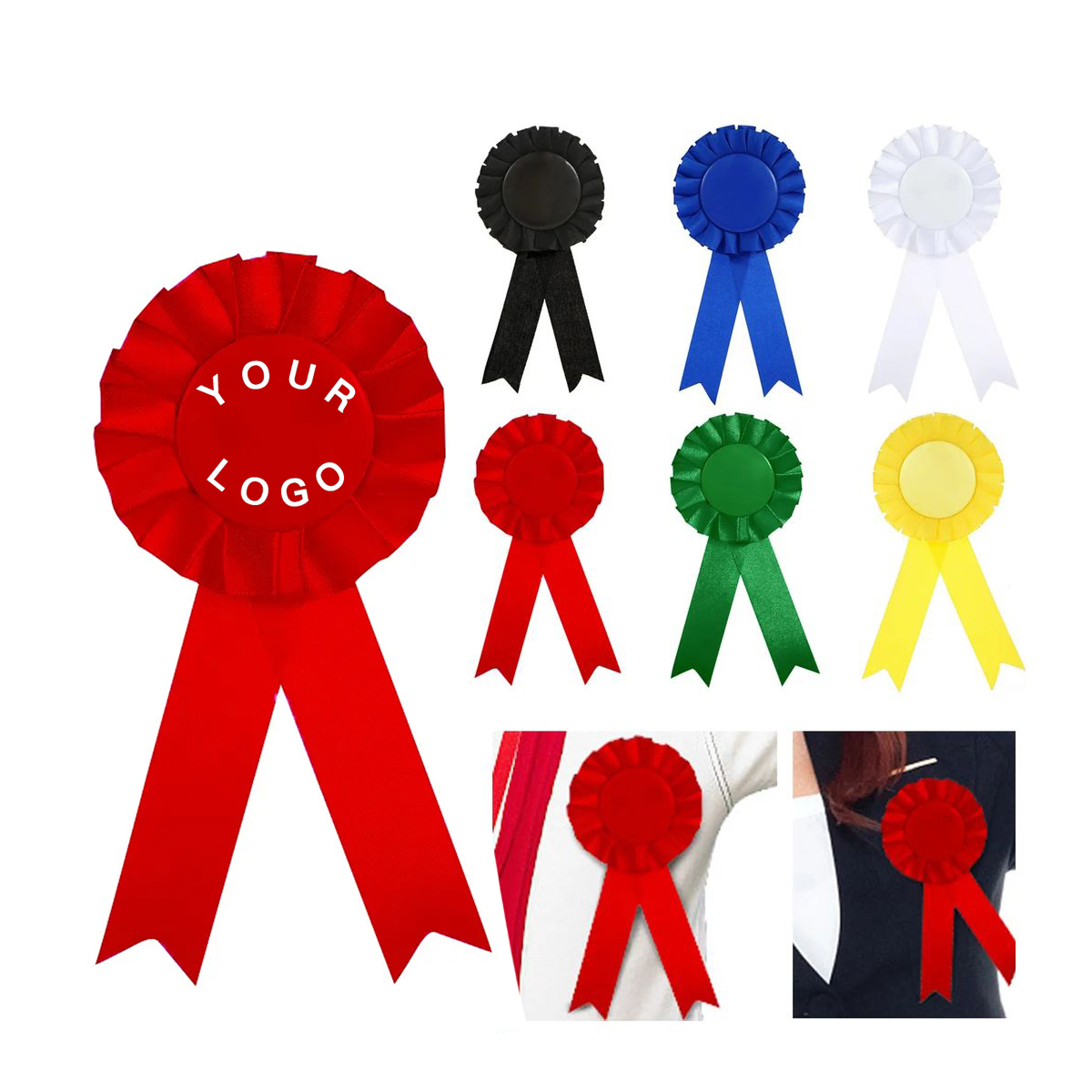 Metal Pin Badge with Printed Ribbon 2