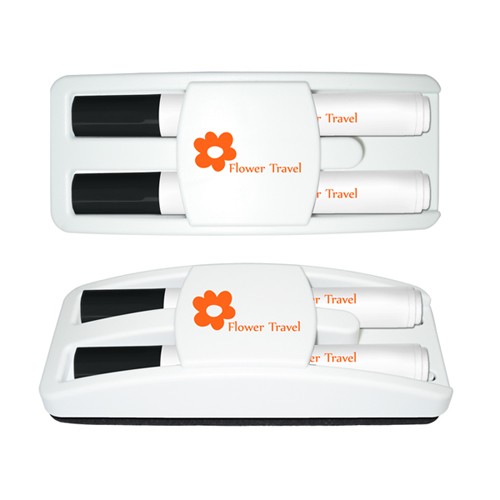 Dry Erase Gear Dry Erase Marker & Eraser Set - Black & Black