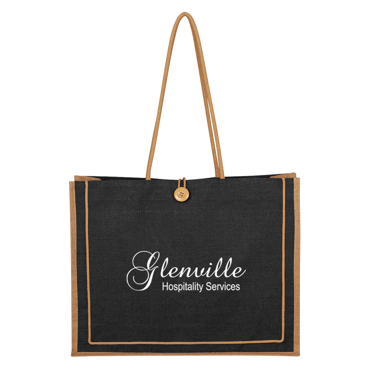 Paradise Jute Tote Bag, custom tote bag with logo imprint 5