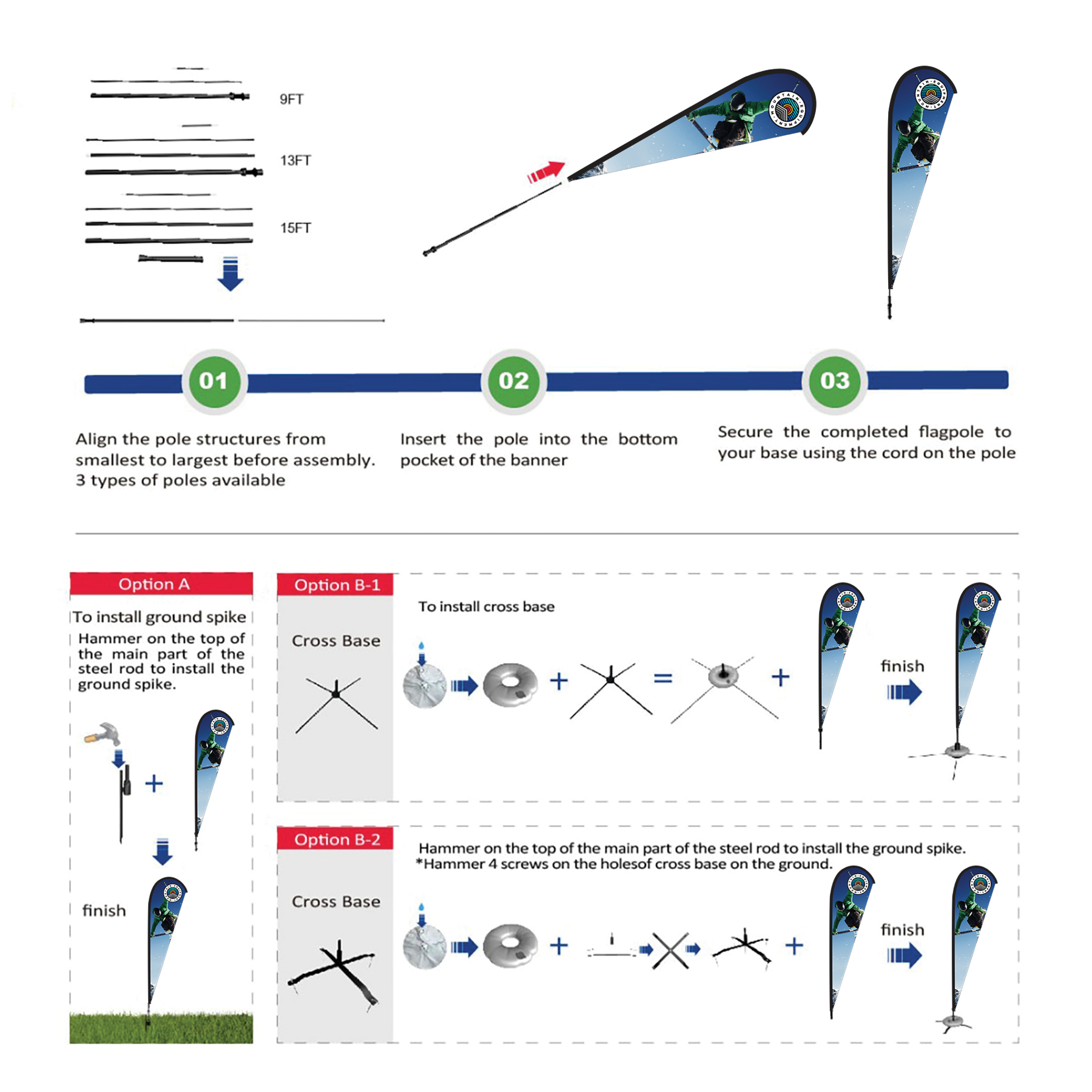 DisplaySplash 15' Double-Sided Custom Teardrop Flag 2