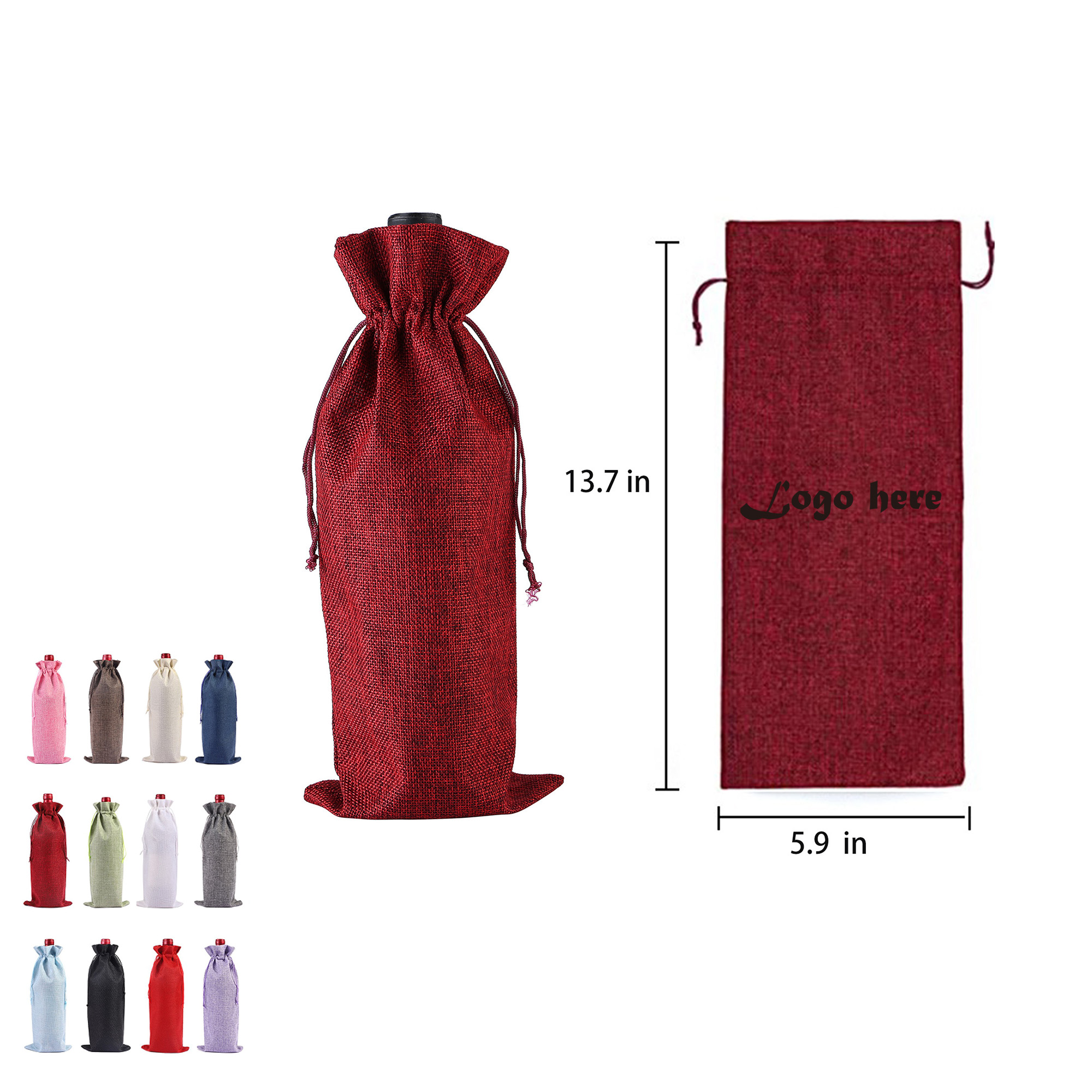 Wine Bags Drawstring Champagne 2