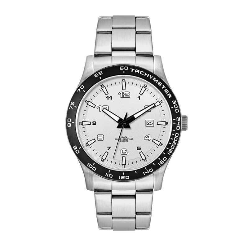 WC8434 43.5MM STEEL MATTE SILVER CASE, 3 HAND MVMT, SILVER DIAL, DTE DISPLAY, BK ROTATING BEZEL, SILVER BRA 3