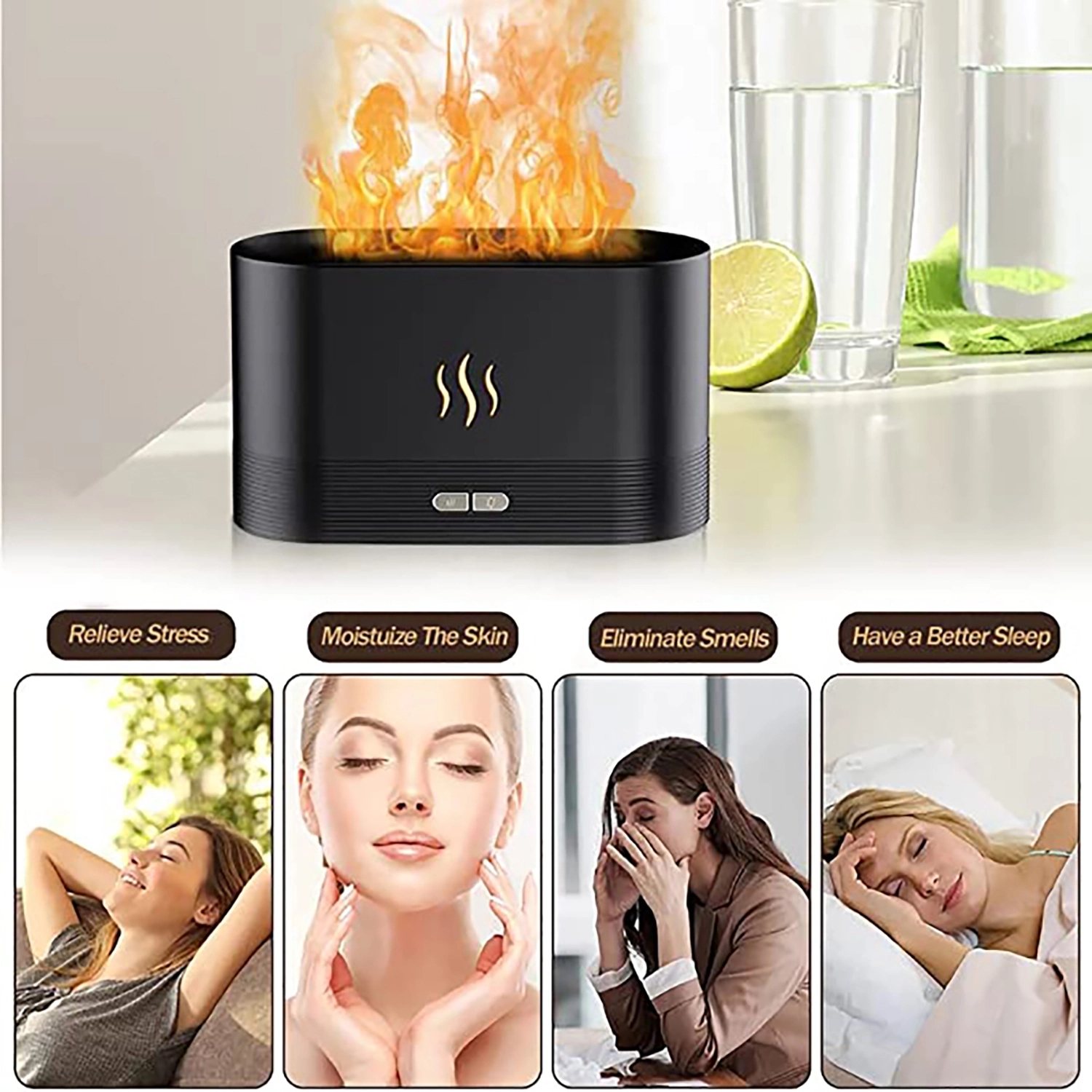 Flame Aroma Diffuser Cool Mist Humidifier 4