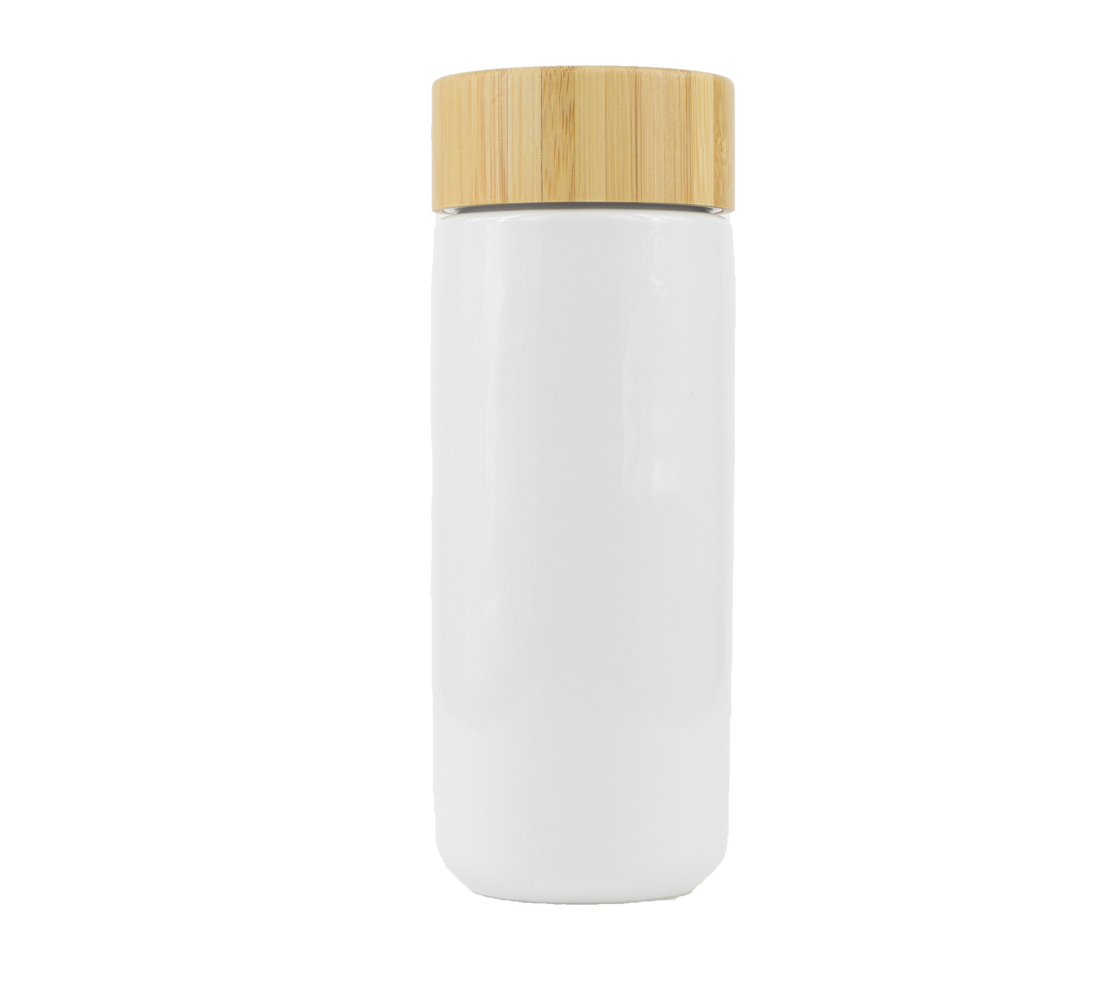 Oceanside 10oz Ceramic Tumbler with Bamboo Lid (White)