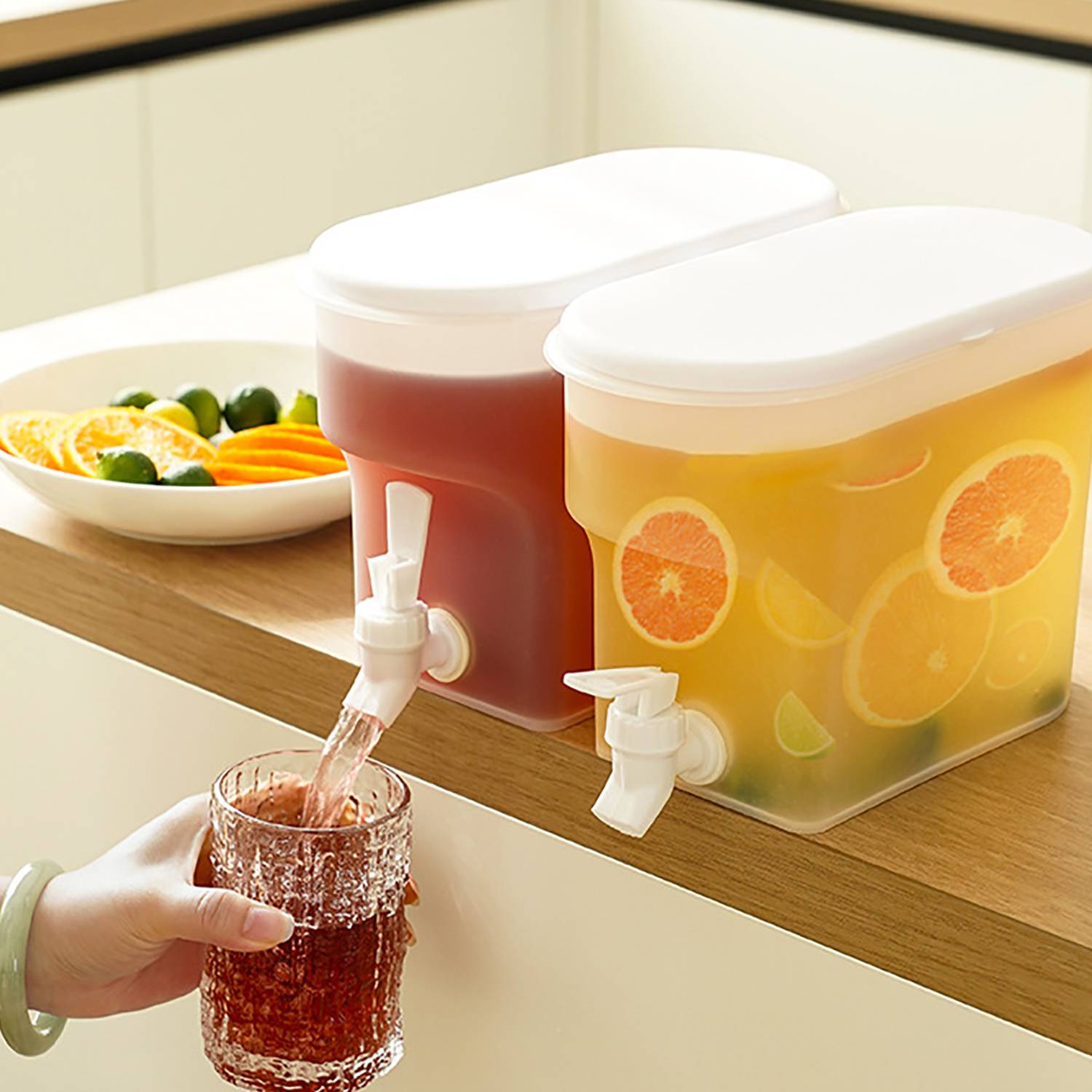 118oz Plastic Frosted Beverage Dispenser w/ Spigot 3
