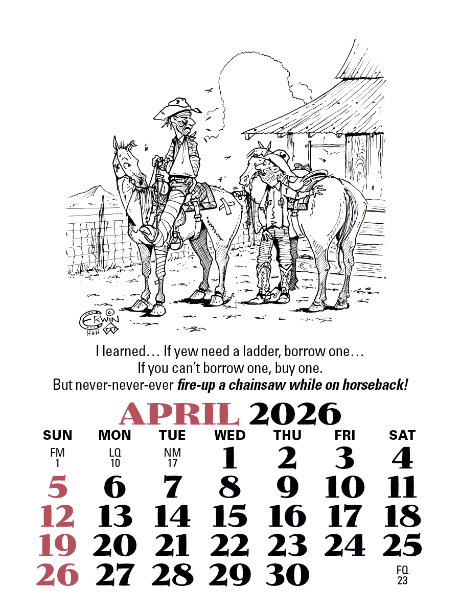 Press-N-Stick Cowboy Calendar