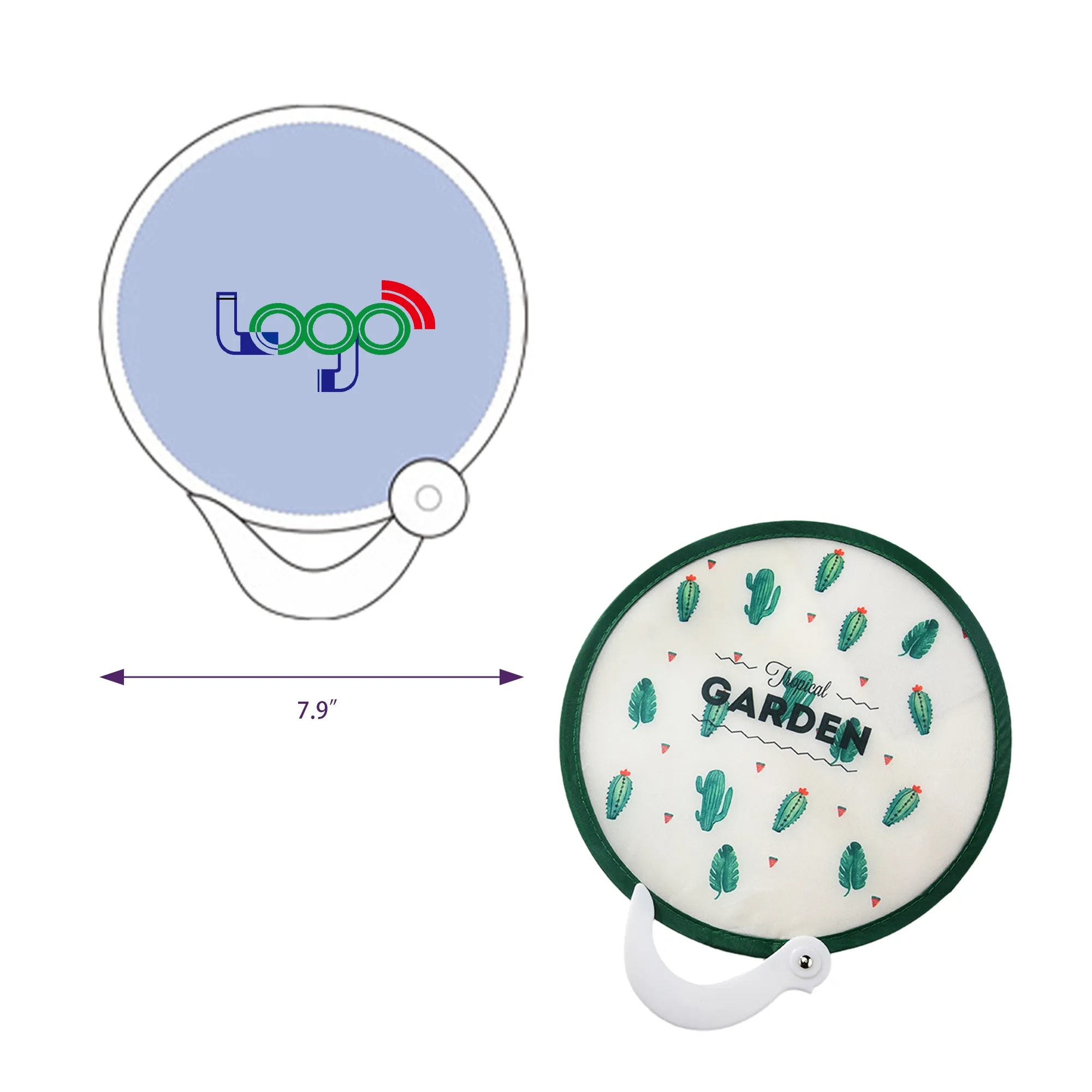Folding Small Hand Group Advertising Fan MOQ 100PCS 2