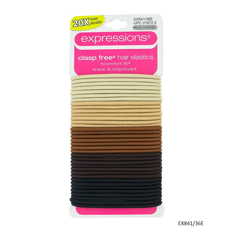 Hair Elastics - 36 Pack Clasp-Free Neutral Colors 2