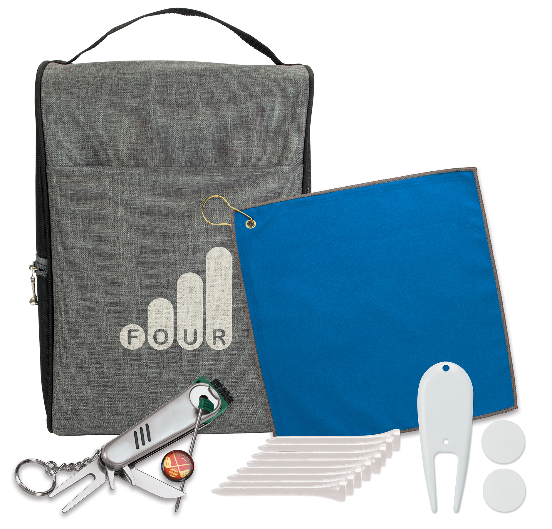 Heathered Shoe Bag Golf Kit