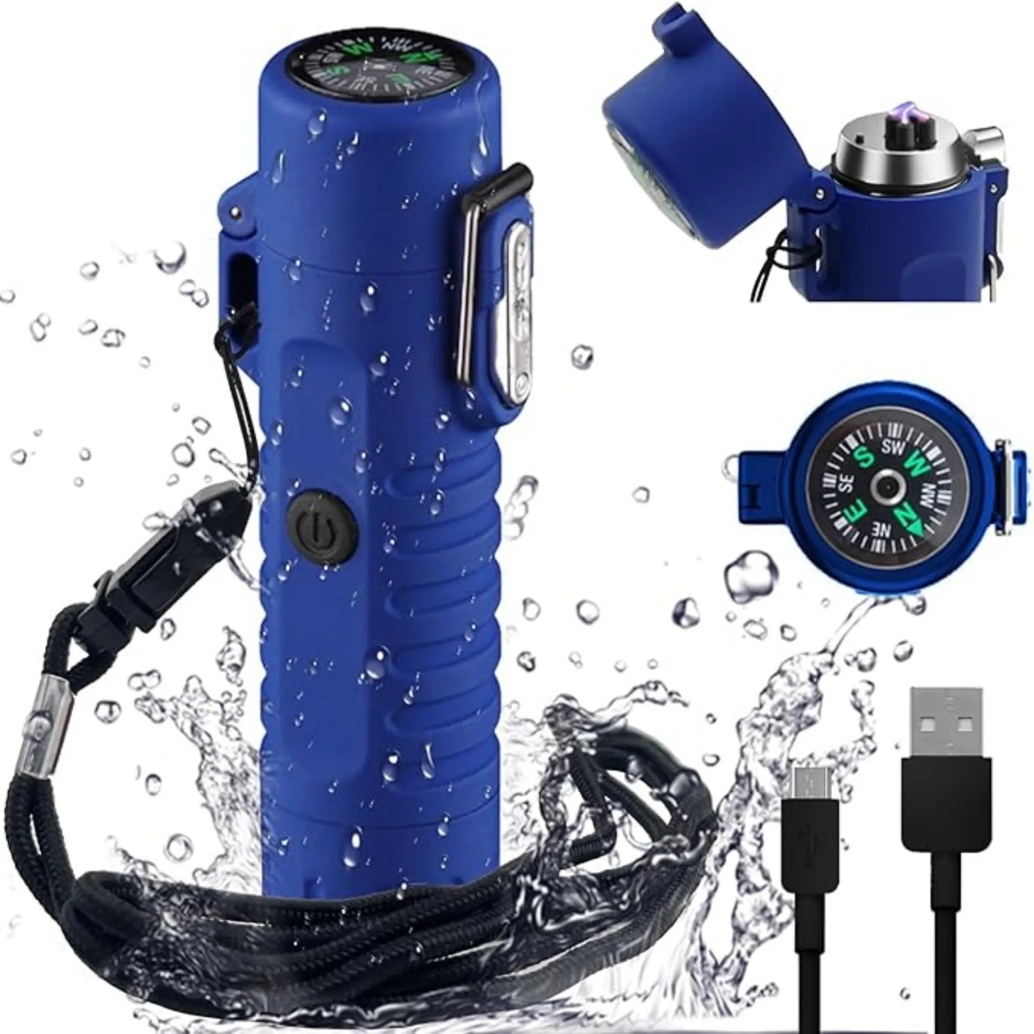 Rechargeable Arc Lighter with Flashlight & Compass 9