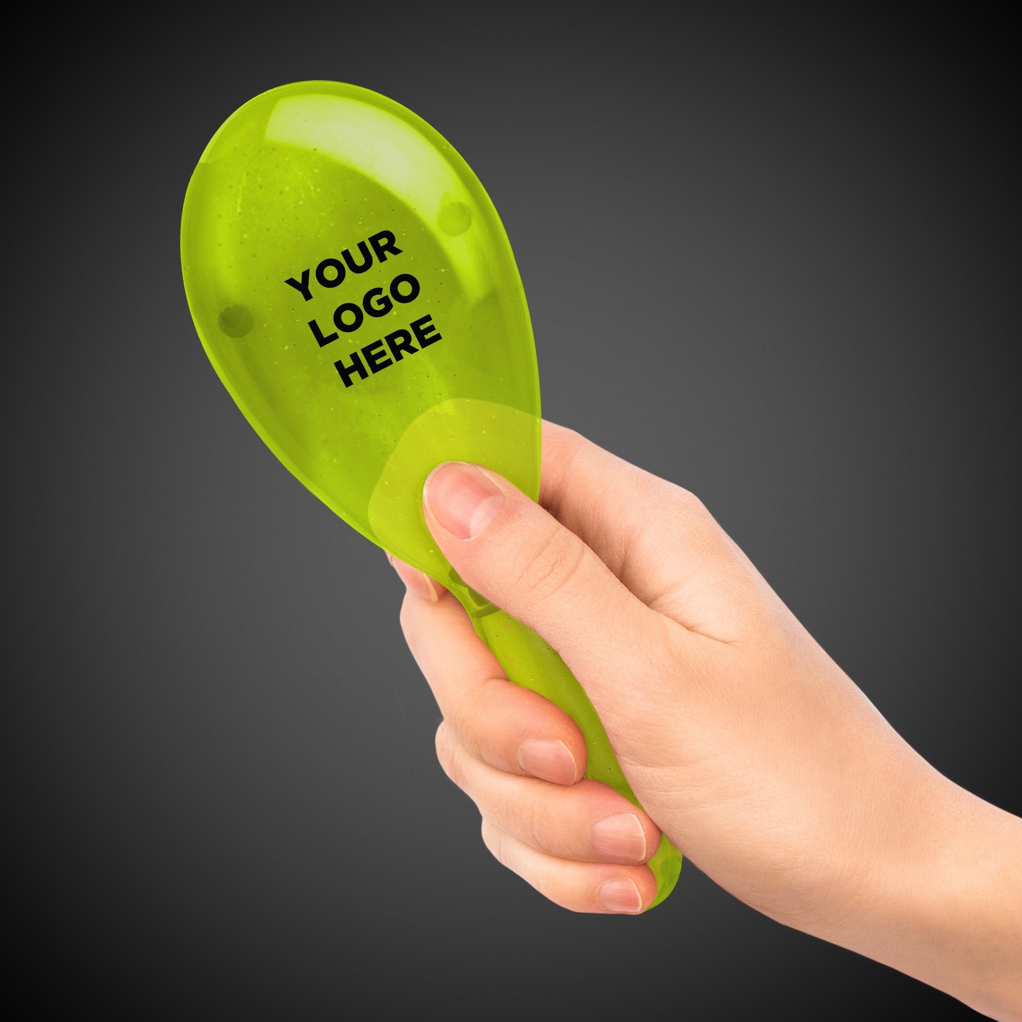 Yellow 7" Plastic Glitter Maraca