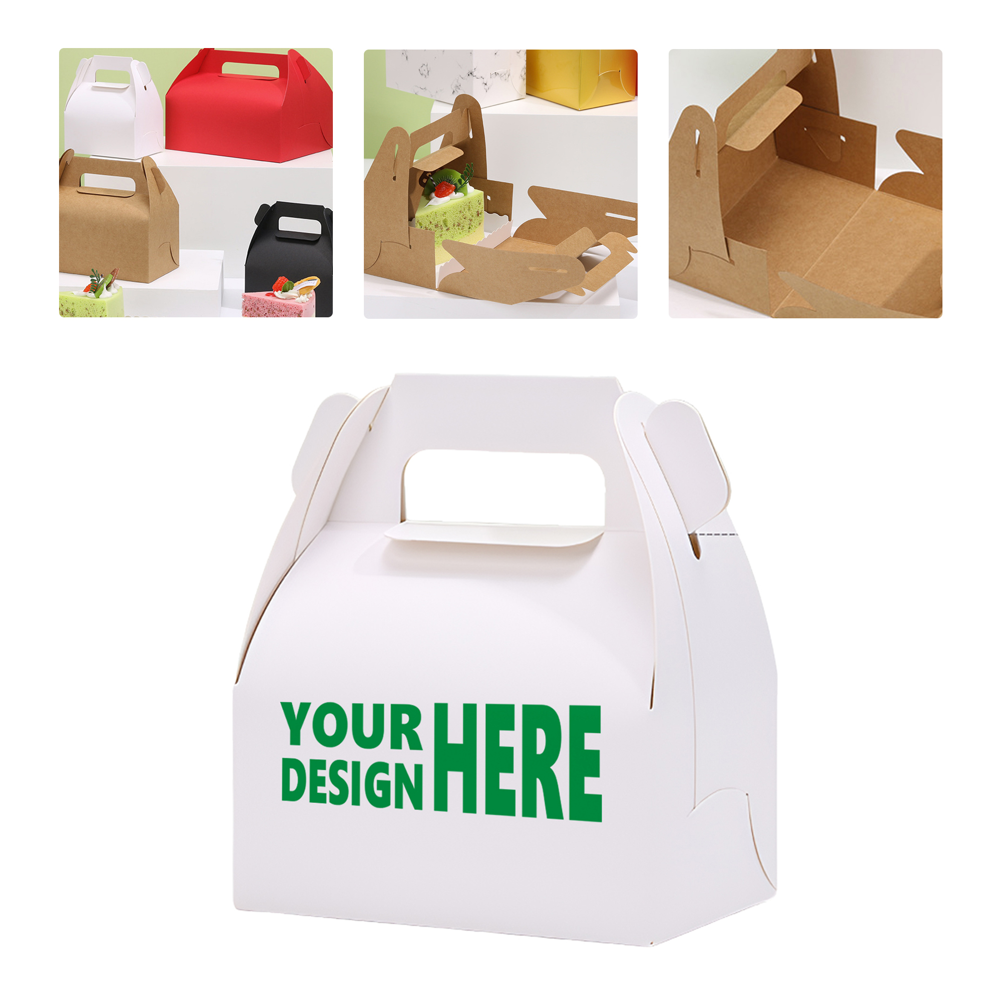 MOQ50 Custom Kraft Paper Bakery Boxes for Pastries 2