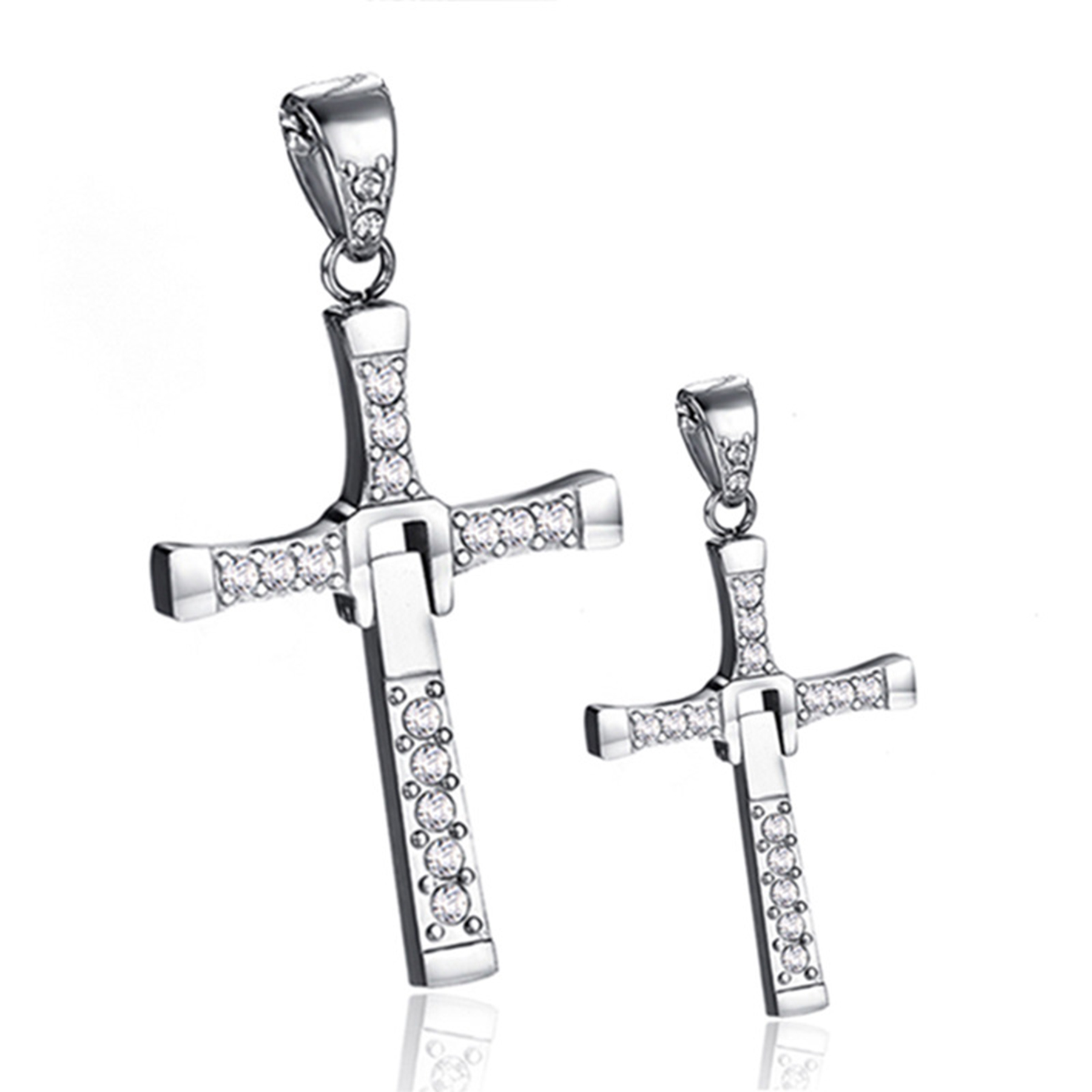 Steel Necklace With Cross Pendant 4