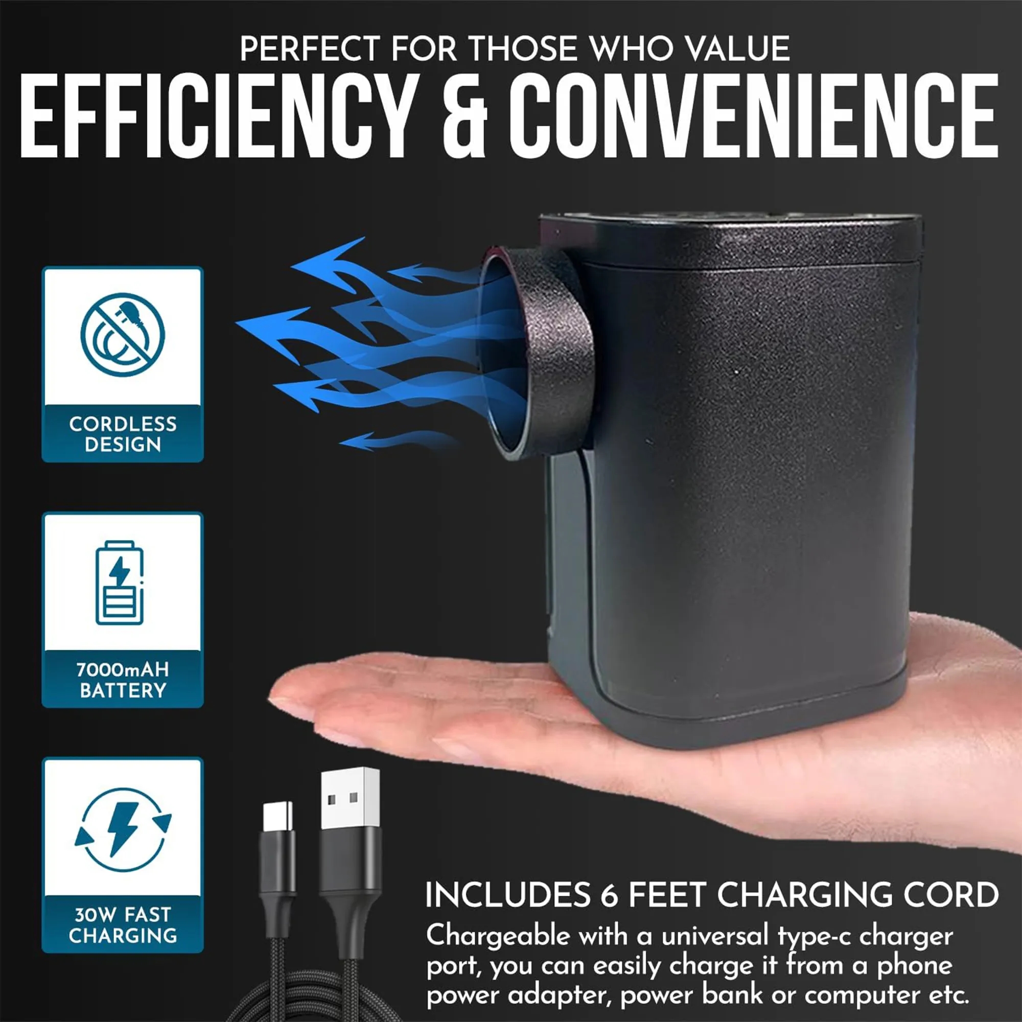 Portable Electric Air Pump with Camping Light Free Shipping 5
