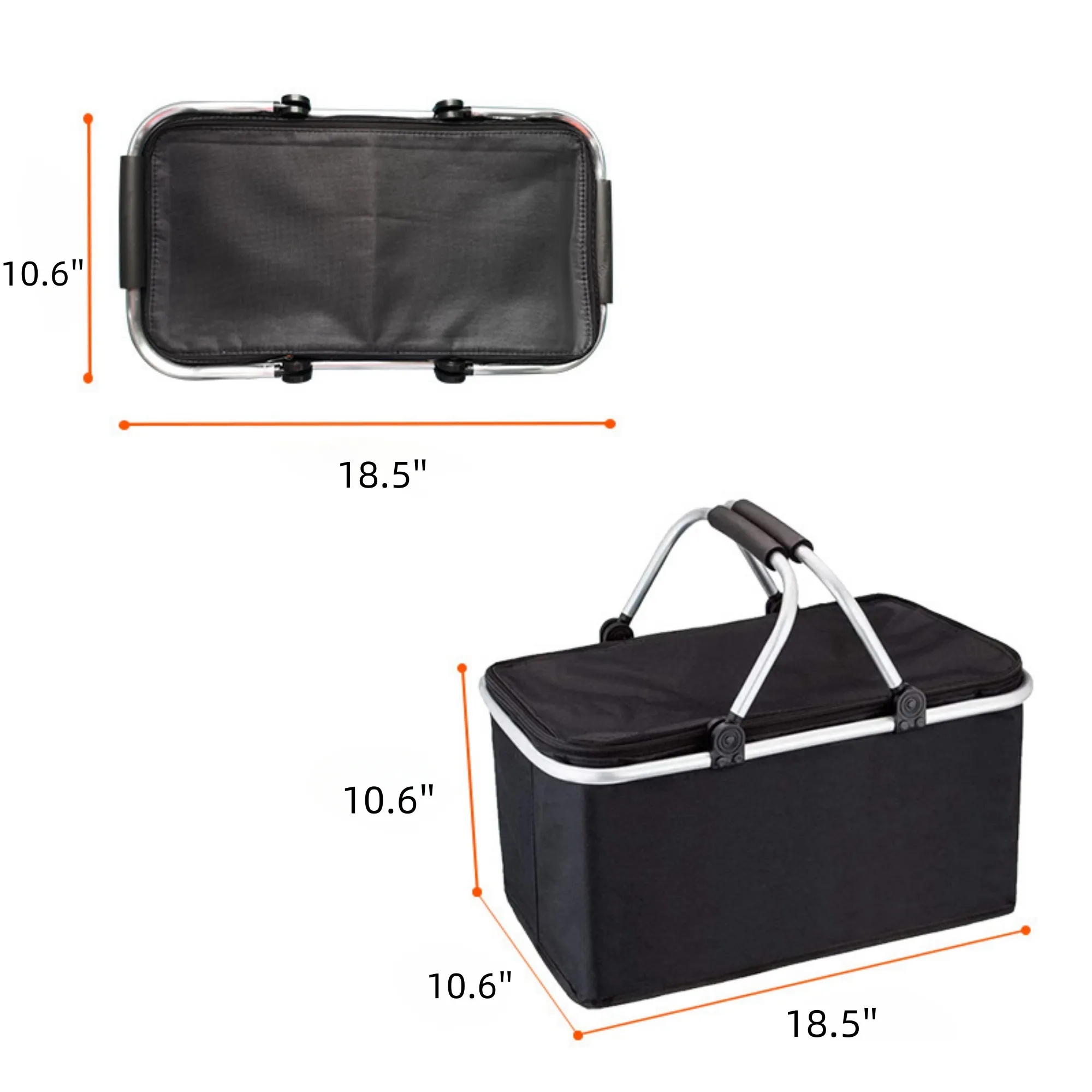 Collapsible Insulated Picnic Basket Camping Grocery 6