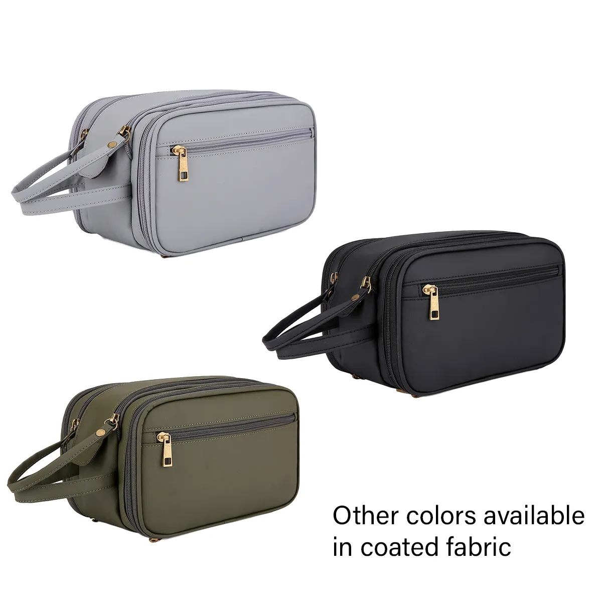 PU Leather Toiletry Bag Men Travel Large Capacity Waterproof 3