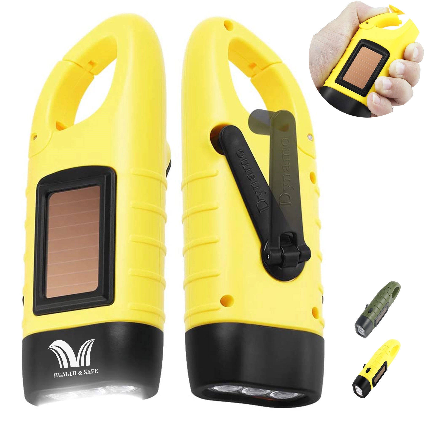 Hand Crank Solar LED Flashlight 2