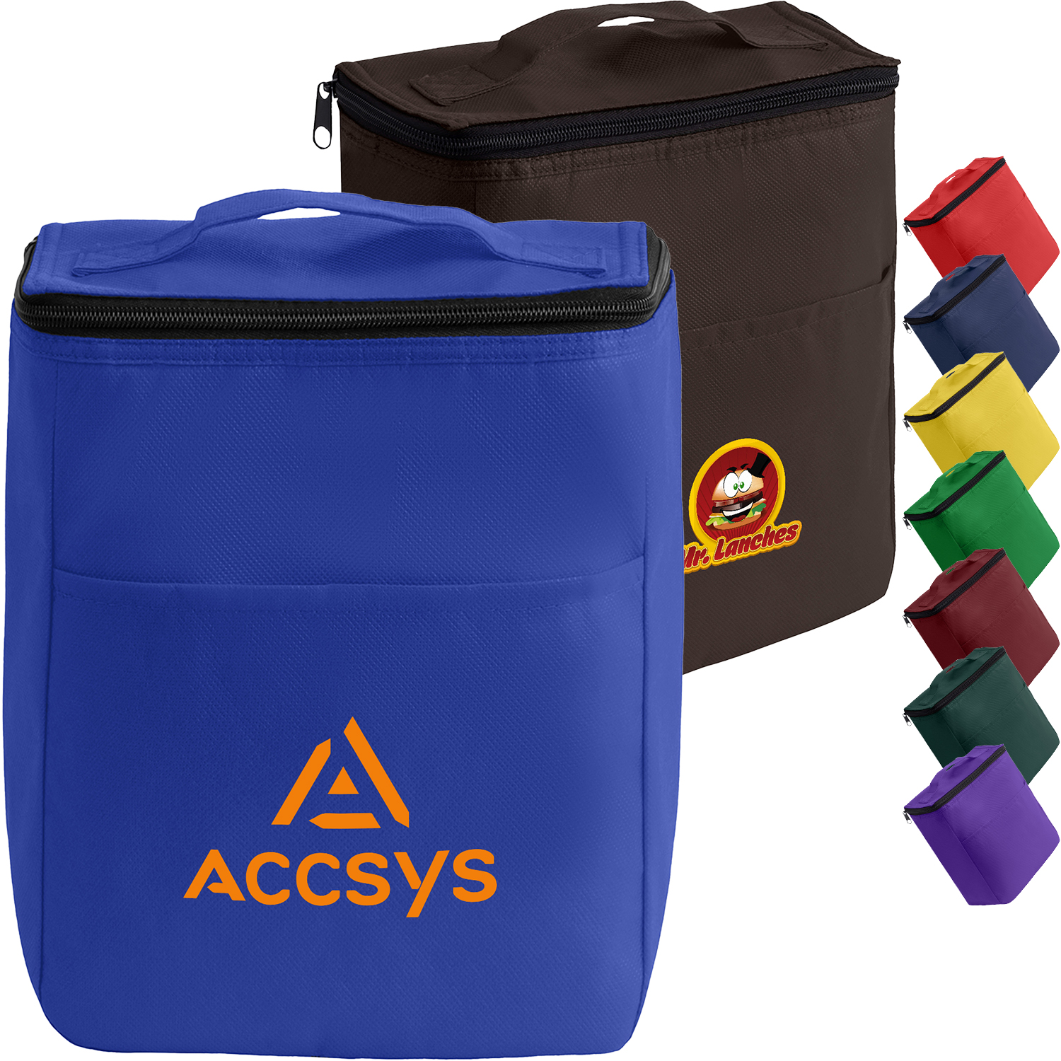 Non-woven Food Safe Foil Lining Lunch Bag w/ Zipper closure 2