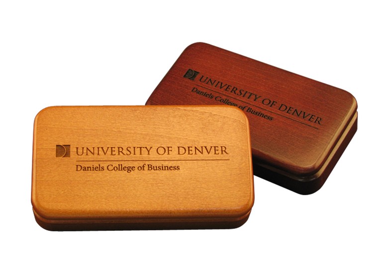 Wood Presentation Box, 5 1/8" x 2 3/4 " x 1 1/8" 3