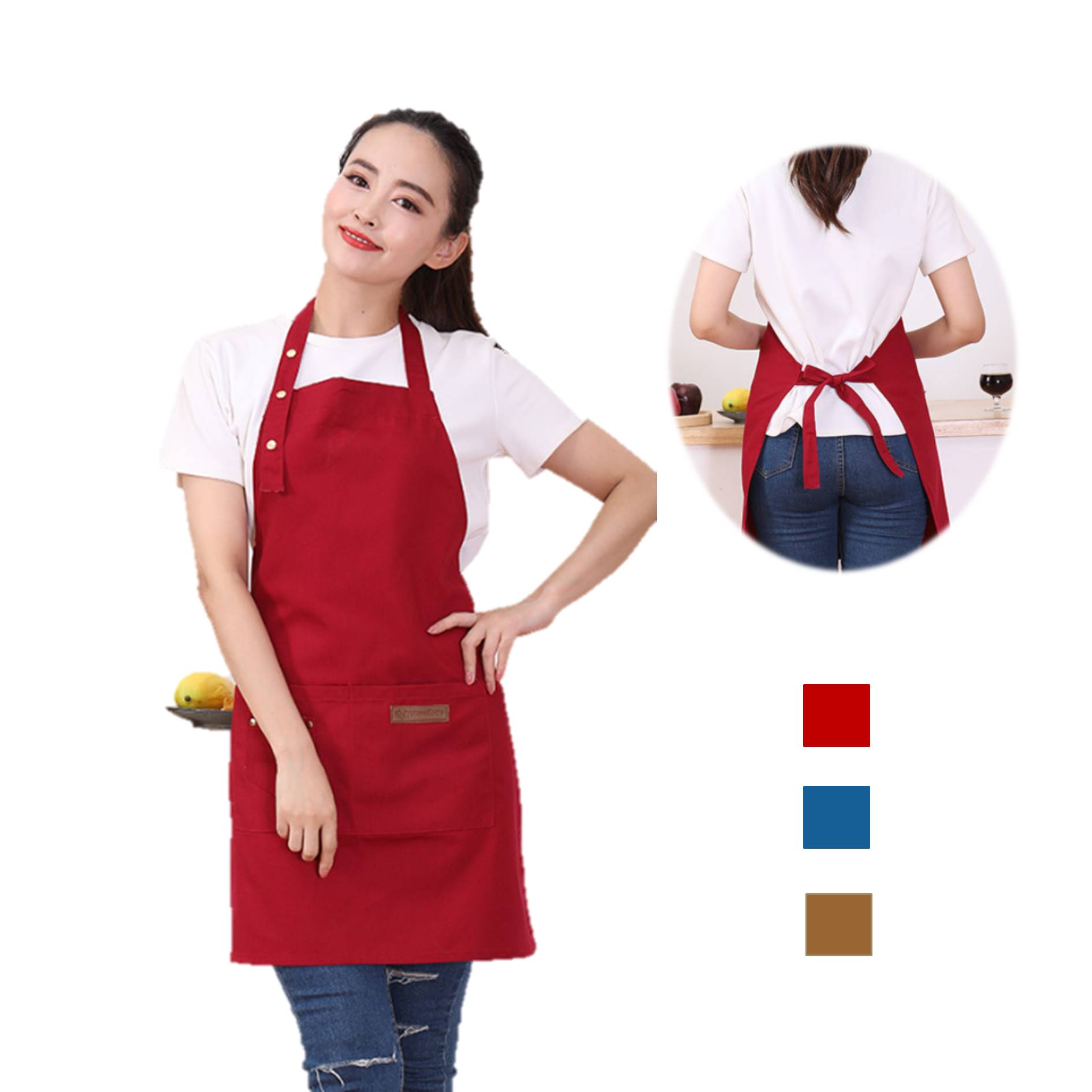 Canvas Kitchen Aprons With Pockets 3