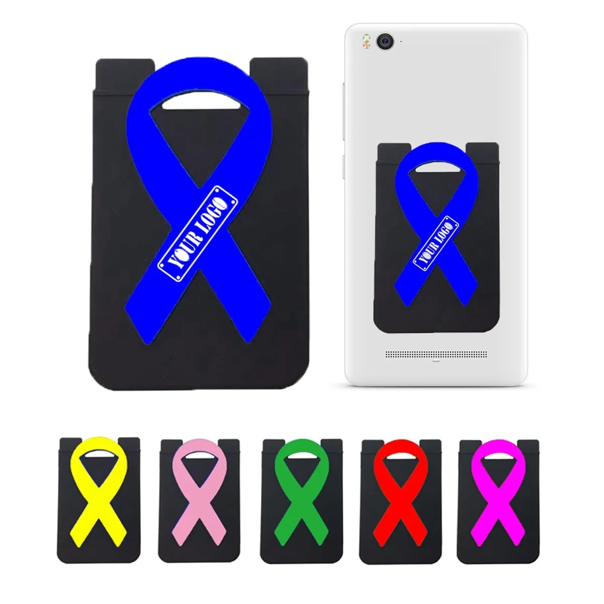 Ribbon Silicone Adhesive Awareness Wallet 3