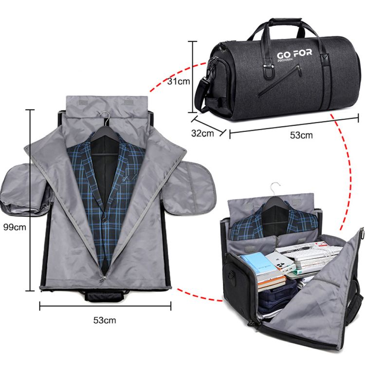 2 in 1 Convertible Garment Travel Bags with Shoulder Strap 2