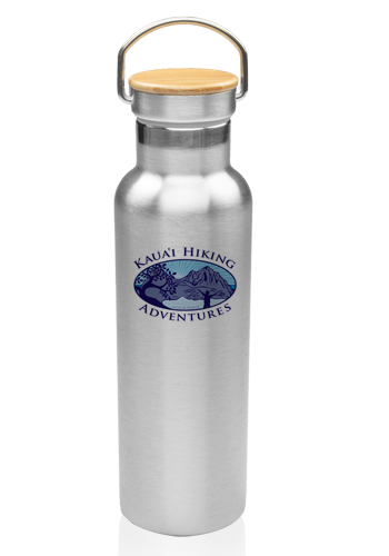 20 oz. Wood Top Stainless Steel Water Bottles, custom water bottle with logo imprint 3