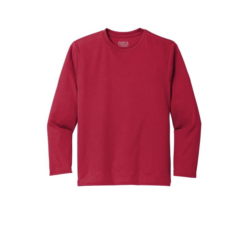 Port & Company Youth Long Sleeve Performance Tee 18