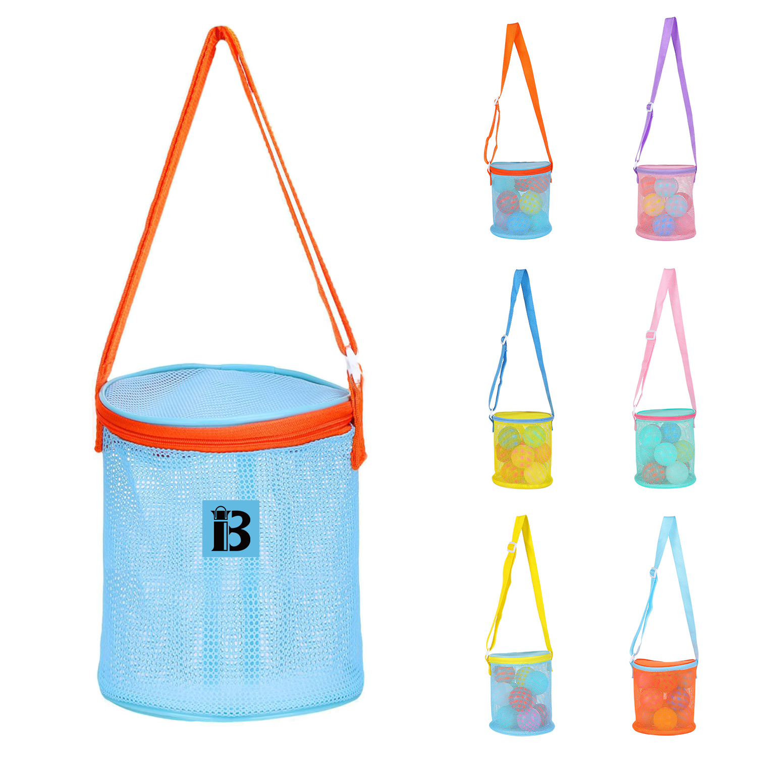 Kids Nylon Mesh Beach Toy Storage Bag 16