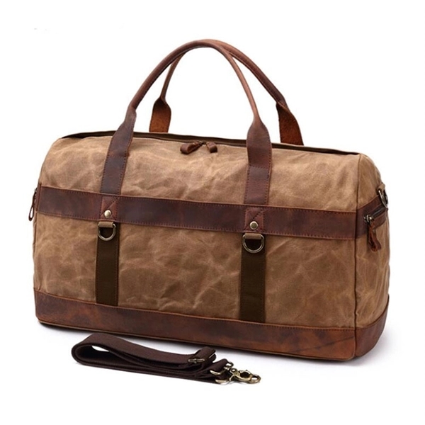 Duffel Bag Waterproof Canvas  Leather Travel bag 4