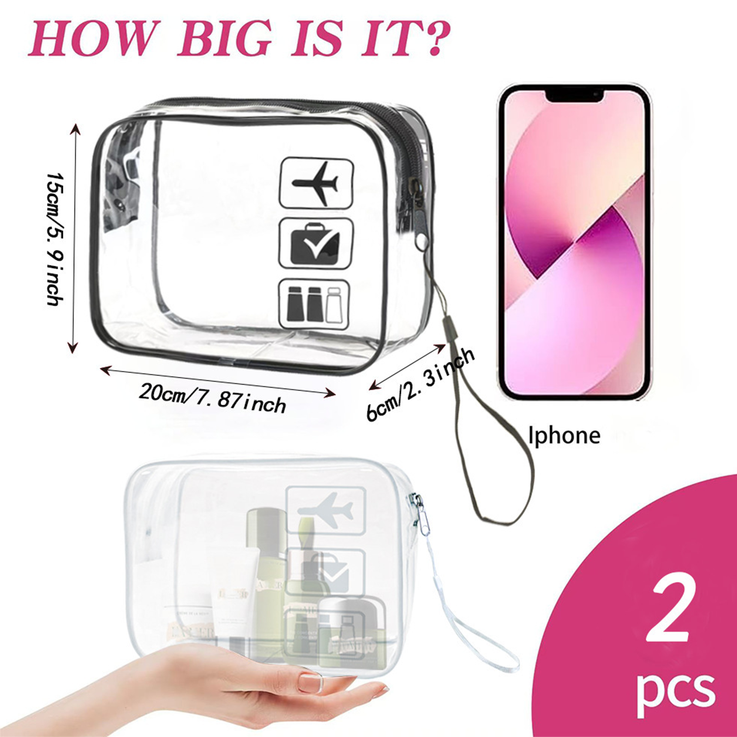 Waterproof PVC Travel Cosmetic Bag for Women 4