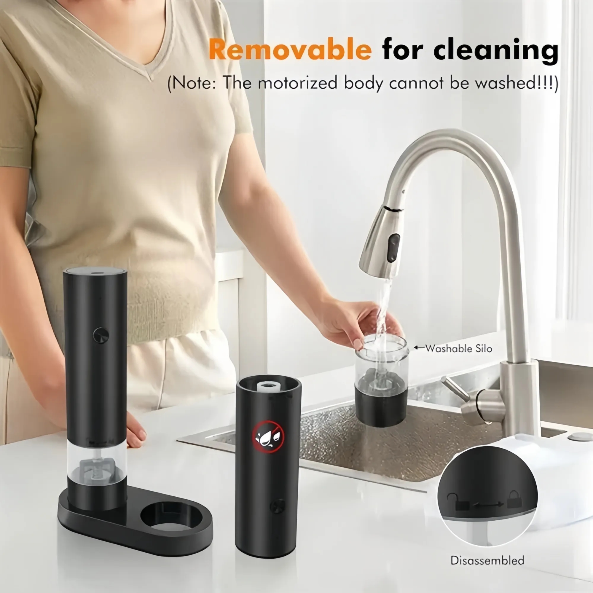 Electric Salt and Pepper Grinder Set Mill Shaker 6