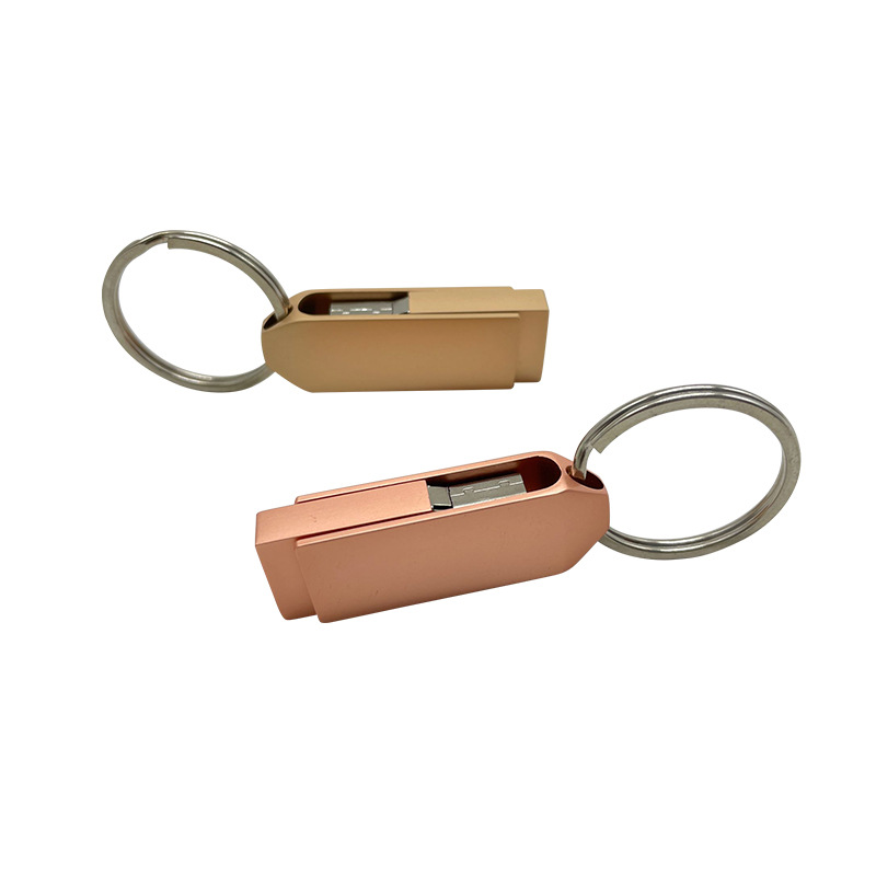 360 Degree Rotatable Metal USB Flash Drive with Key Ring 3