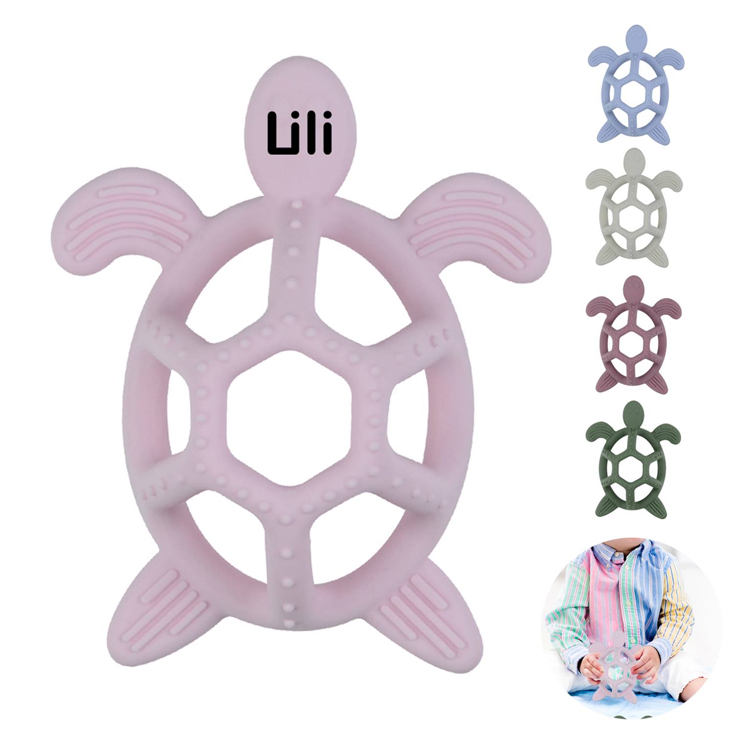 3D Turtle Model Teether Silicone Toy For Babie 5