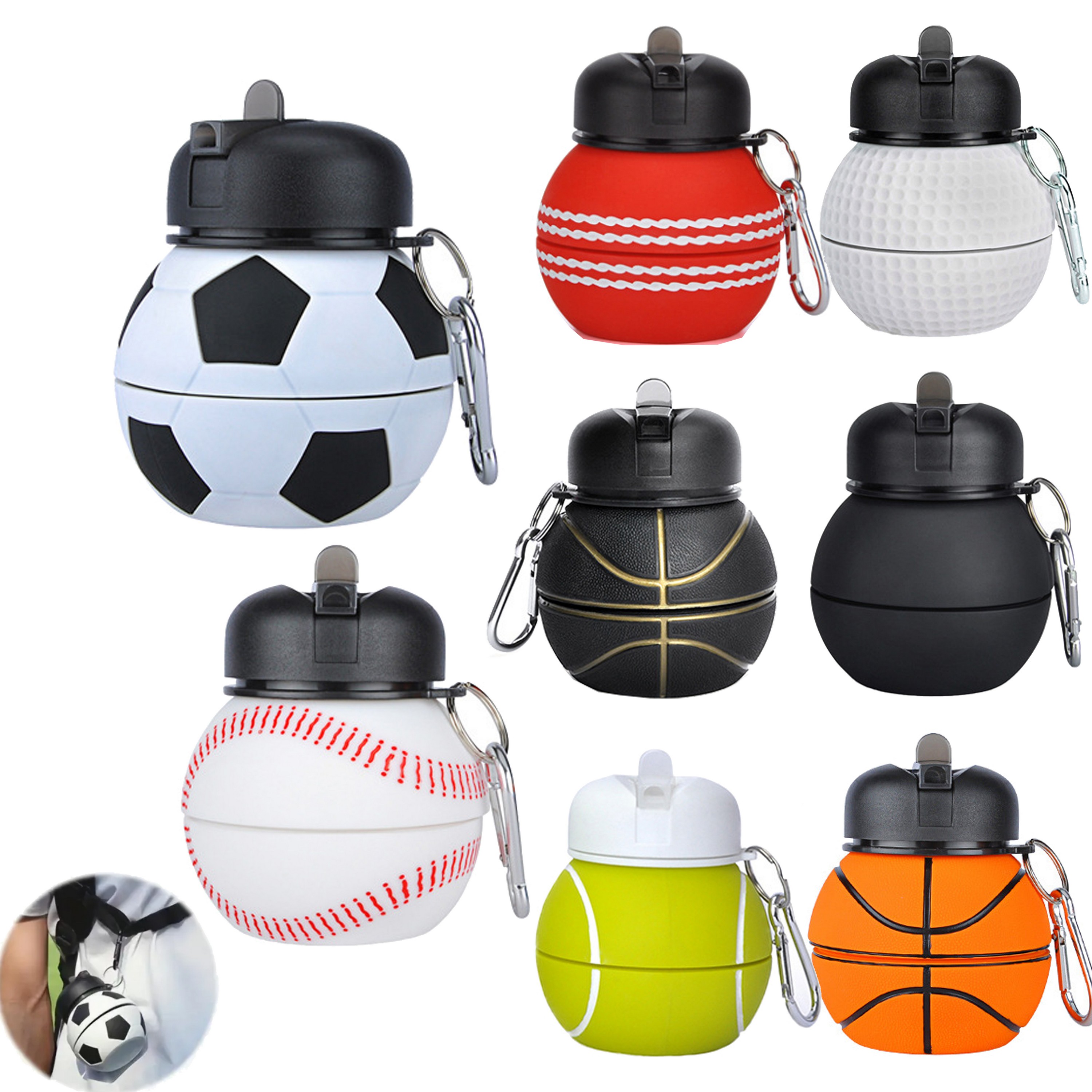 18.6oz Silicone Collapsible Water Bottle-Ocean 4