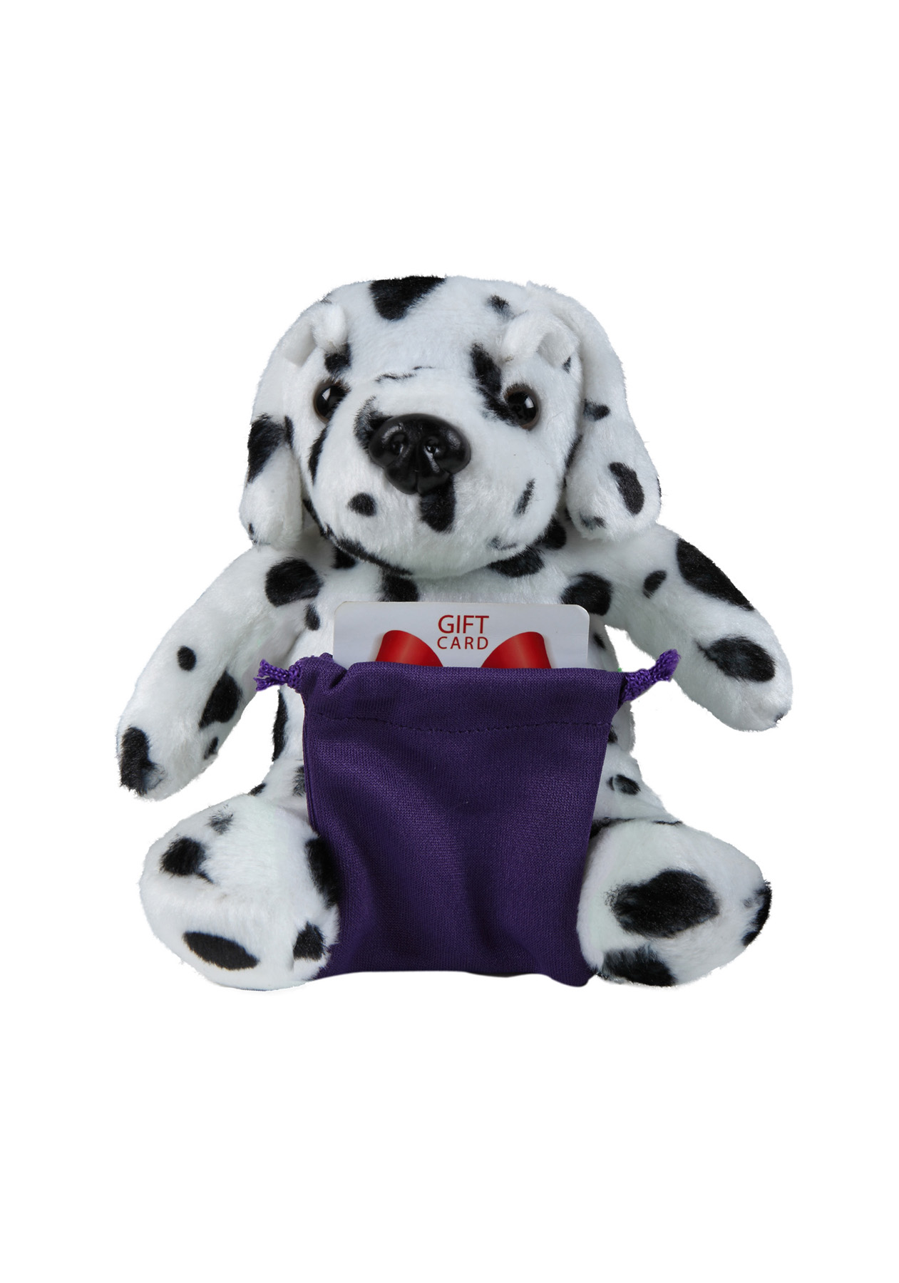 soft plush Dalmatian with gift card sack