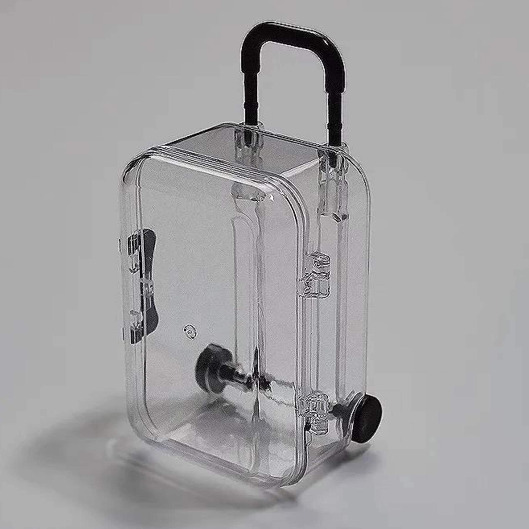 Plastic Suitcase Design Transparent Jewelry Box 3