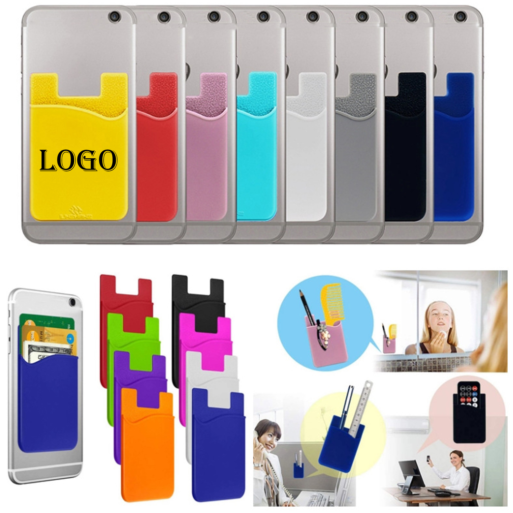 Portable Silicone Phone Card Sleeve MOQ50 3