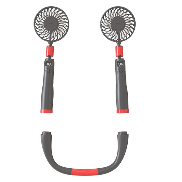 2-in-1 USB Neck & Handheld Turbo Fan with LCD 3