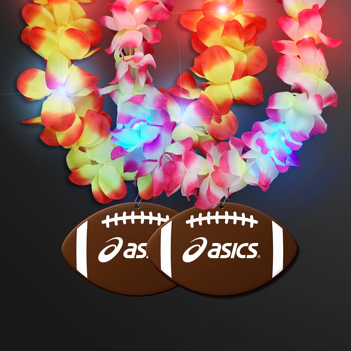 Light Up Hawaiian Leis with Custom Football Medallion 2