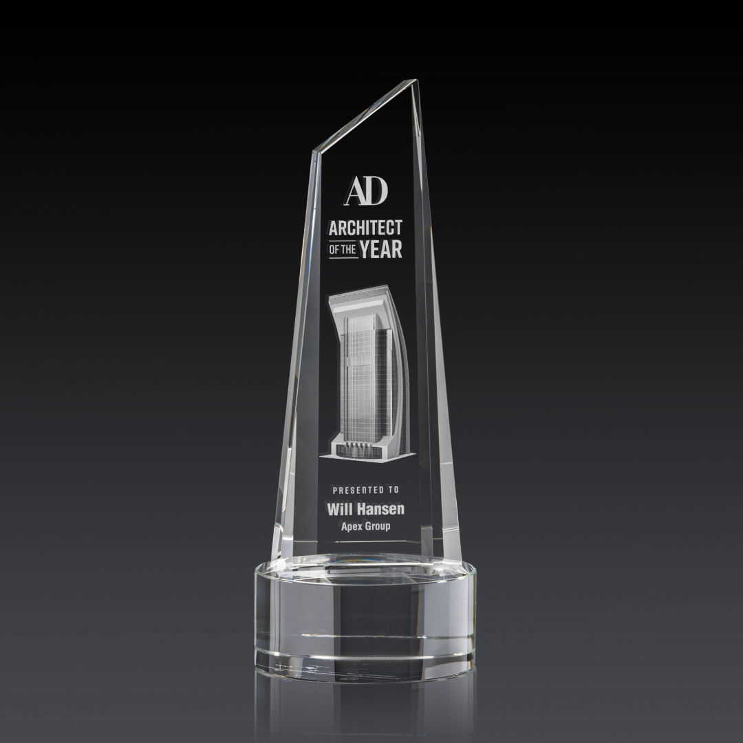Akron Tower 3D Award on Base - Clear 4