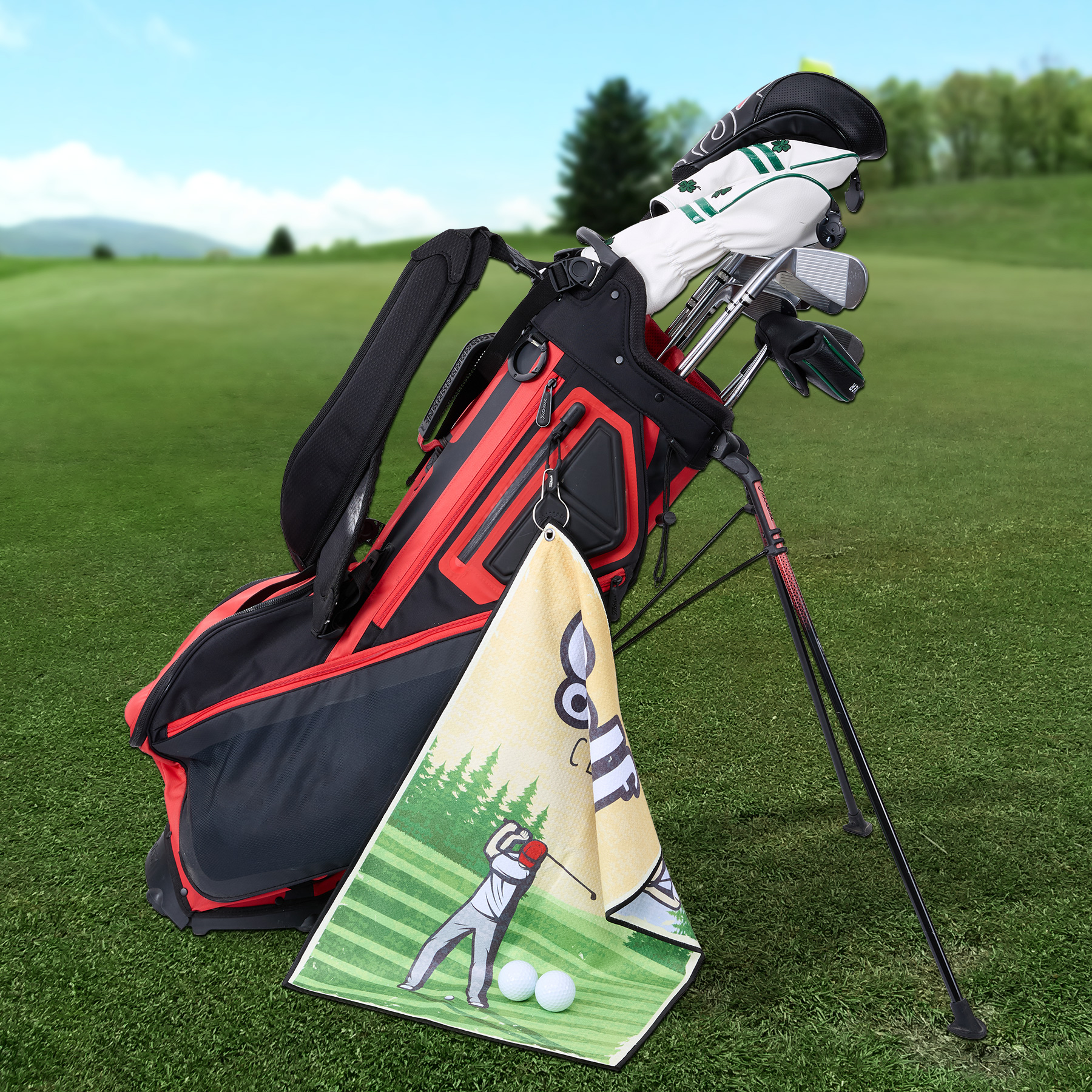 Waffle Texture Sublimated Golf Towel 16" X 24" 4