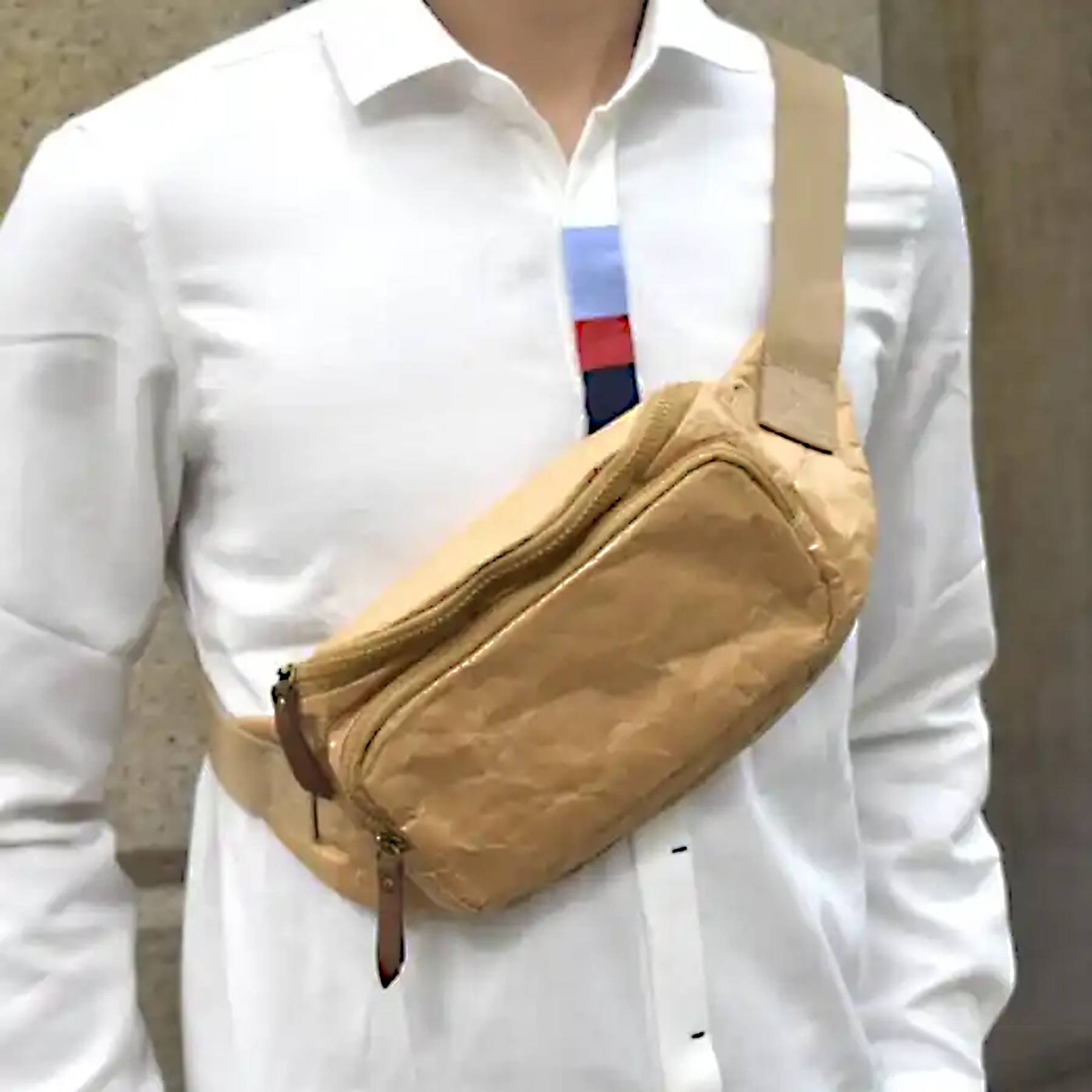 Vintage Tan Fanny Pack Waist Bag 5